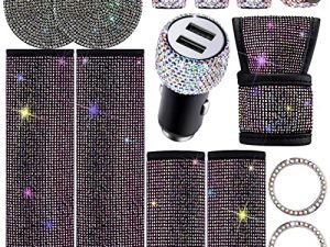 Frienda 14 Pieces Bling Car Accessories Set