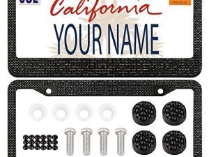 HC Handcrafted Acrylic Bling License Plate Frames for Women