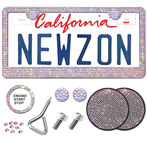 Newzon Glitter AB Rhinestone License Plate Frames Newzon Glitter AB Rhinestone License Plate Frames