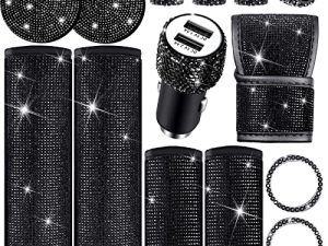 Frienda 14 Pieces Bling Car Accessories Set