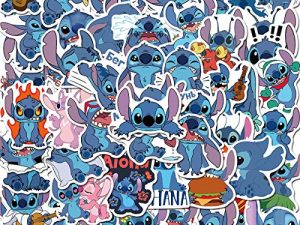 Lilo & Stitch Caroon Stickers 50pcs Waterproof Vinyl for Waterbottle Laptop Luggage Car Motorcycle Bicycle Fridge DIY Styling Vinyl Home (Lilo & Stitch)