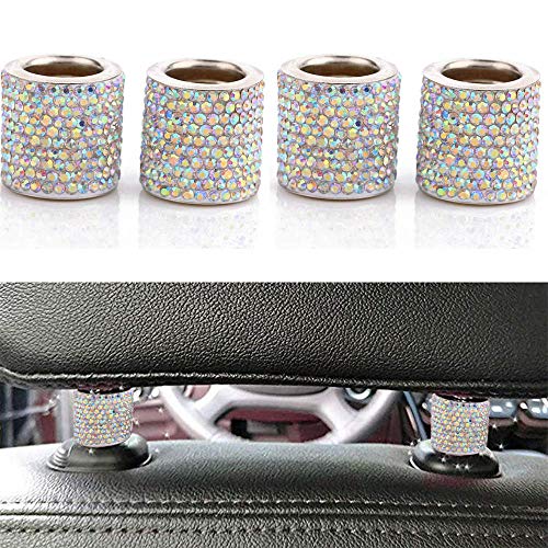 LEIWOOR 4 Pack Car Headrest Collars,Car Head Rest Collars Rings Decor Bling Bling Crystal Diamond Ice for Car SUV Truck Interior Decoration (Multicolor) LEIWOOR 4 Pack Car Headrest Collars,Car Head Rest Collars Rings Decor Bling Bling Crystal Diamond Ice for Car SUV Truck Interior Decoration (Multicolor)